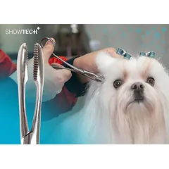 Show Tech saugios ausų žnyplės - Tiesios ausų plaukų šalinimo pincetai šunims, 14cm — 2 nuotrauka