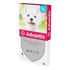 Advantix lašai nuo blusų ir erkių šunims  4-10kg (4 pipetės)