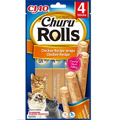 INABA Churu Rolls Chicken 4x10g vištienos suktinukai katėms