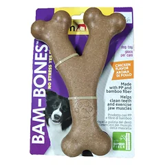 Žaislas šuniui GimDog BAM-BONES, vištienos skonio, 13,3cm