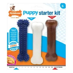 Nylabone Puppy Starter Kit kramtymo kauliukai su vištienos skoniu mažiems šuniukams - Pet24