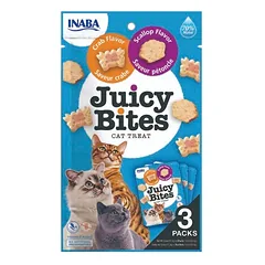 INABA Juicy Bites drėgni šukučių ir krabų skanėstai katėms 33,9 g (3x11,3 g)