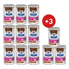 HILL'S Prescription Diet Canine Gastrointestinal Biome Digestive Care troškinys šunims su vištiena ir morkomis, 9 x 354 g + 3 skardinės NEMOKAMAI!