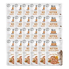 BRIT CARE Fillets in Gravy Pouch Kitten Savory Salmon 24x85g su lašiša kačiukams