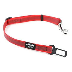 Julius - K9 Color & Gray Saugos diržo adapteris didelis - Šuns automobilio saugos diržas, Czerwony — 5 nuotrauka