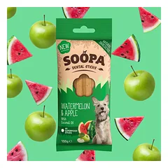 SOOPA Arbūzo ir obuolių lazdelės šunims, Watermelon & Apple Dog Dental Sticks, 100g — 2 nuotrauka