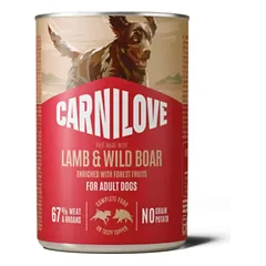 CARNILOVE Paté Lamb & Wild Boar konservuotas pašaras šunims 400 g parduotuvėje petbaze.lt