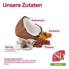 Farmina N&D Quinoa Adult Skin & Coat su silke ir ciberžole, sausas maistas šunims — 3 nuotrauka