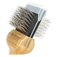 ActiVet Pro šepetys Super Soft Coat Grabber - itin minkštas, dvipusis, lankstus šepetys ilgiems, šilkiniams plaukams - mažas 4,5 cm, Gold / Mała — 2 nuotrauka