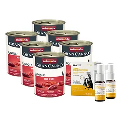 ANIMONDA GranCarno Junior skonis: kalakutiena 6x400g + Lab-V ADE Complex - vitaminų A, D ir E kompleksas šunims ir katėms