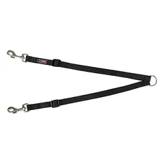 TRIXIE Premium dvigubas pavadys, XS-S: 40-70 cm/10 mm, juodas