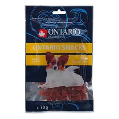 Ontario Dog Duck Dice Small antienos skanėstai šunims, 70 g