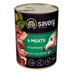 Savory drėgnas maistas šunims su keturių rūšių mėsa, 200 - 399 g — 2 nuotrauka