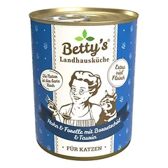 Betty's Landhausküche vištiena ir upėtakis, drėgnas maistas katėms, Vištiena ir upėtakis 6 x 200 g — 2 nuotrauka