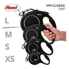 flexi Classic Gurt-Leine schwarz, 5 m