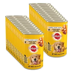 PEDIGREE Adult konservų dėžutė 24x400 g - drėgnas šunų ėdalas su vištiena ir daržovėmis drebučiuose
