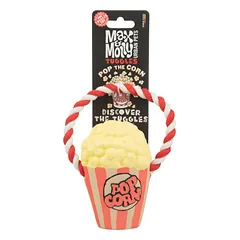 Max&Molly Pop the Corn - šuns žaislas su virve, lateksinis spragėsių kibirėlis su cypsinčiu garsu — 2 nuotrauka