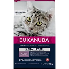 EUKANUBA Grain Free Kitten Lašiša 10 kg augantiems kačiukams