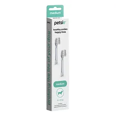 DOGSLIFE Petsie Toothbrush Replacement Head keičiamos dantų šepetėlio galvutės, M, 2 vnt