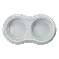Trixie Double Bowl Light-Weight Version dvivietis plastmasinis dubenėlis katėms ir mažiems šunims, 2 x 0.2 l, kiekvieno dubenėlio skersmuo 11 cm, bendri matmenys 26 x 14 x 4 cm — 5 nuotrauka