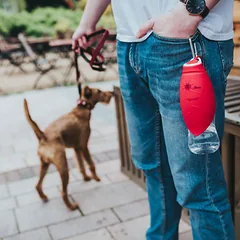 HUNTER kelioninis buteliukas su silikoniniu dubenėliu, 550 ml, raudonas — 4 nuotrauka