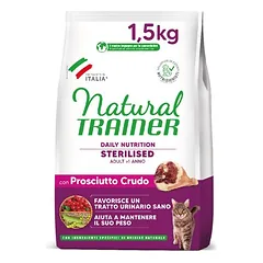 Natural Trainer Sterilised su žaliąja kumpiene, sausas maistas katėms, 1,5 - 2,9 kg — 2 nuotrauka