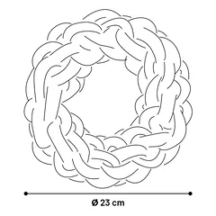 Flamingo Knotted Ring - pintas traukimo žaislas šunims, mėlyna - geltona — 2 nuotrauka