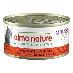 Almo Nature HFC Mousse Vištiena Su Moliūgu purios paštetas suaugusioms katėms, 70 g