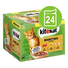 Kitekat šviežumo maišeliai, drėgnas maistas katėms 24 x 85 g, 80 - 99 g — 2 nuotrauka