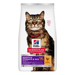 Hill's Science Plan Sensitive Stomach & Skin Adult 1+ su vištiena, sausas maistas katėms, 5 - 9,9 kg — 2 nuotrauka