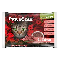 Pawsome Adult Cat drėgnas maistas katėms, ekonominė pakuotė 8 x 85 g