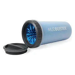 Dexas Lidded Mudbuster - Silikoninis šunų letenų valiklis su dangteliu, dydis L, Niebieski / Large — 2 nuotrauka