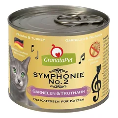GranataPet Symphonie - daug mėsos turintis kačių maistas, krevetės ir kalakutiena