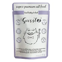 GUSSTO Cat Fresh Turkey & Duck šlapias kačių maistas, kalakutiena ir antis 85 g