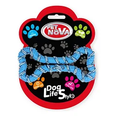 PET NOVA DOG LIFE STYLE Šuns virvė, kaulas 20 cm, mėlyna, mėtų aromatas