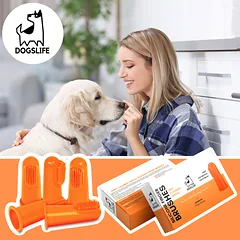 DOGSLIFE daugkartiniai silikoniniai antpirščiai augintinių dantų valymui, 5 vnt. — 3 nuotrauka