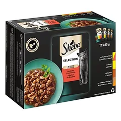 Multipack Sheba įvairių skonių šviežumo maišeliai 12 x 85 g, drėgnas maistas katėms — 2 nuotrauka