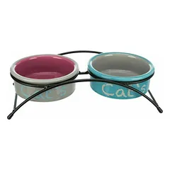 TRIXIE pakelta keraminė dubenėlių rinkinys „Eat on Feet“, 2x0,3 l, 12 cm–26x7x13 cm — 4 nuotrauka