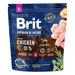 Brit Premium By Nature Junior S sausas maistas mažų veislių šuniukams su vištiena, 1 kg