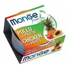 Monge Fruits Adult vištienos gabaliukai su vaisiais, drėgnas maistas katėms 80 g