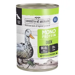 COUNTRY OF ANIMALS Dog Monoprotein Duck 400g antiena, šlapias maistas šunims