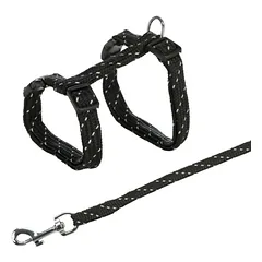 Trixie Kačiukų petnešos su pavadėliu, atspind., 27-45cm/10mm, 1.3m