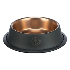 Trixie be nordic metalinis dubenėlis su guminiu žiedu, juodas/bronzinis, 0.9 l, ø 23 cm — 2 nuotrauka