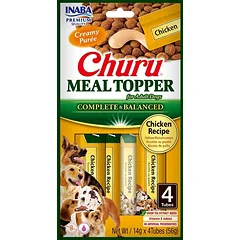 INABA Dog Meal Topper Chicken 4x14 g kreminės vištienos priedas šunų ėdalui