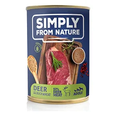 SIMPLY FROM NATURE Šlapias šunų maistas Elniena su grikiais 400 g