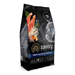 Savory Trockenfutter für Katzen mit Lachs & Weißfisch