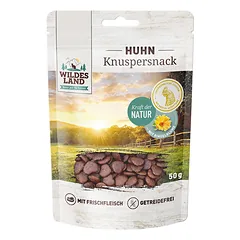 WILDES LAND Crunchy snack chicken with marigold traškūs skanėstai katėms su vištiena, 50 g