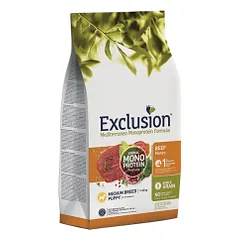 Exclusion Mediterraneo maistas šuniukams su jautiena, M, 3 kg