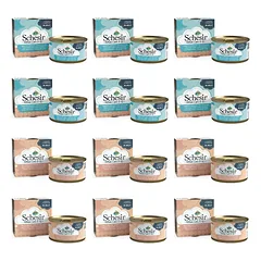 SCHESIR Kačių skonių mišinio rinkinys 12 x 85 g (vištiena + tunas)