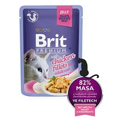 Brit Premium Cat Delicate filė drebučiuose su vištiena, drėgnas maistas katėms 85 g
